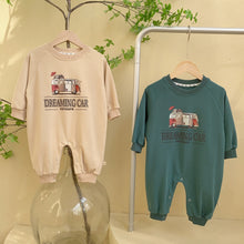 將圖片載入圖庫檢視器 6011 嬰童爬爬服春季新品嬰兒連體衣男寶寶哈衣小車卡通印花爬服
